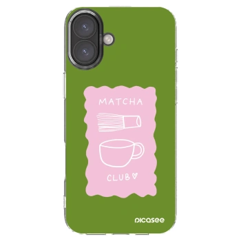 Picasee Apple iPhone 16 Plus Hülle - Transparentes Silikon - Matcha club