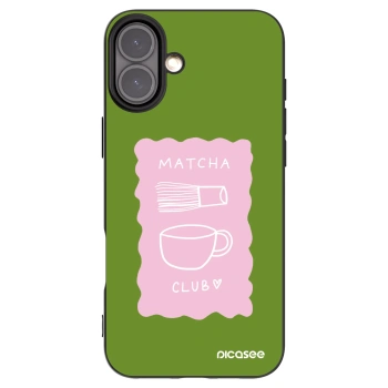 Picasee Apple iPhone 16 Plus Hülle - Schwarzes Silikon - Matcha club