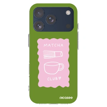 Picasee Apple iPhone 17 Pro Hülle - Transparentes Silikon - Matcha club