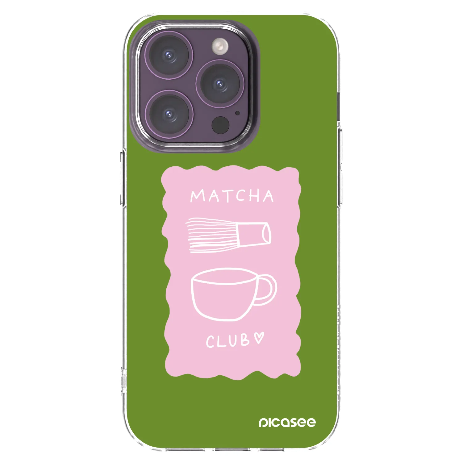 Picasee Apple iPhone 14 Pro Hülle - Transparentes Silikon - Matcha club