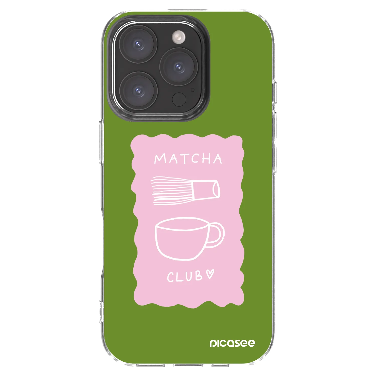 Picasee Apple iPhone 16 Pro Hülle - Transparentes Silikon - Matcha club