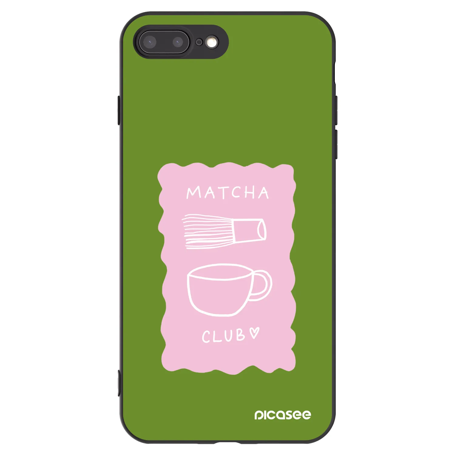 Picasee Apple iPhone 8 Plus Hülle - Schwarzes Silikon - Matcha club