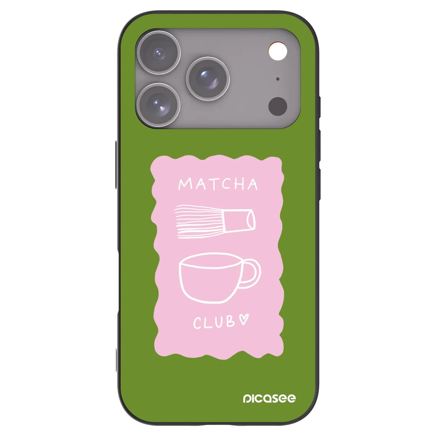 Picasee Apple iPhone 17 Pro Hülle - Schwarzes Silikon - Matcha club