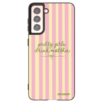 Picasee Samsung Galaxy S21 5G G991B Hülle - Schwarzes Silikon - Pretty matcha