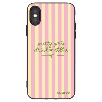 Picasee Apple iPhone X/XS Hülle - Schwarzes Silikon - Pretty matcha