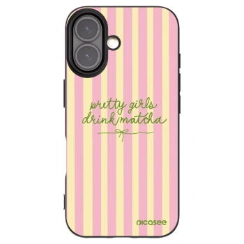 Picasee Apple iPhone 16 Hülle - Schwarzes Silikon - Pretty matcha