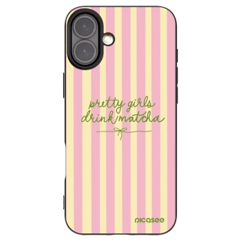 Picasee Apple iPhone 16 Plus Hülle - Schwarzes Silikon - Pretty matcha