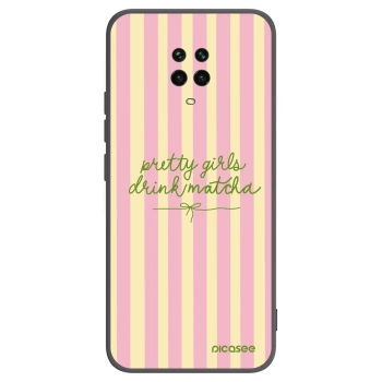 Picasee Xiaomi Redmi Note 9S Hülle - Schwarzes Silikon - Pretty matcha