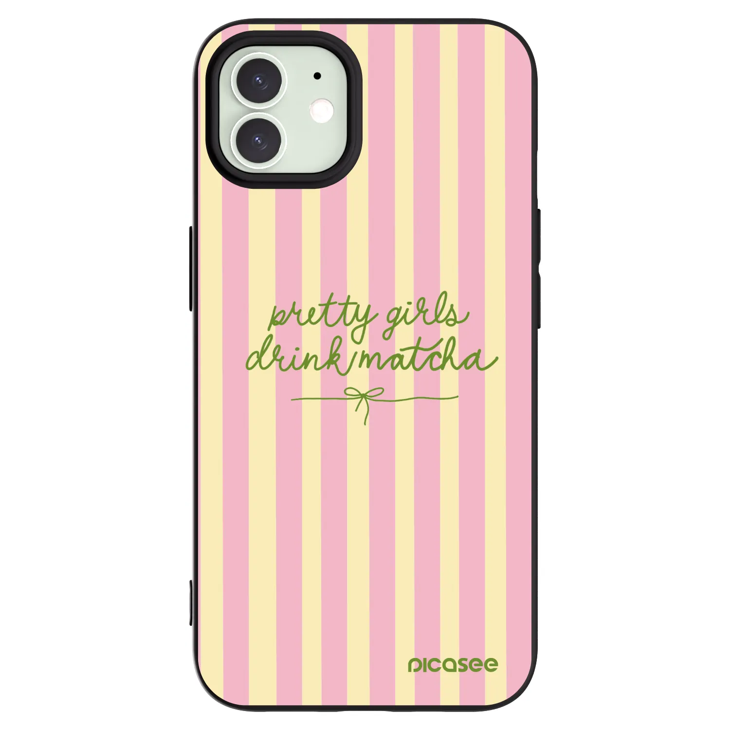 Picasee Apple iPhone 12 Hülle - Schwarzes Silikon - Pretty matcha