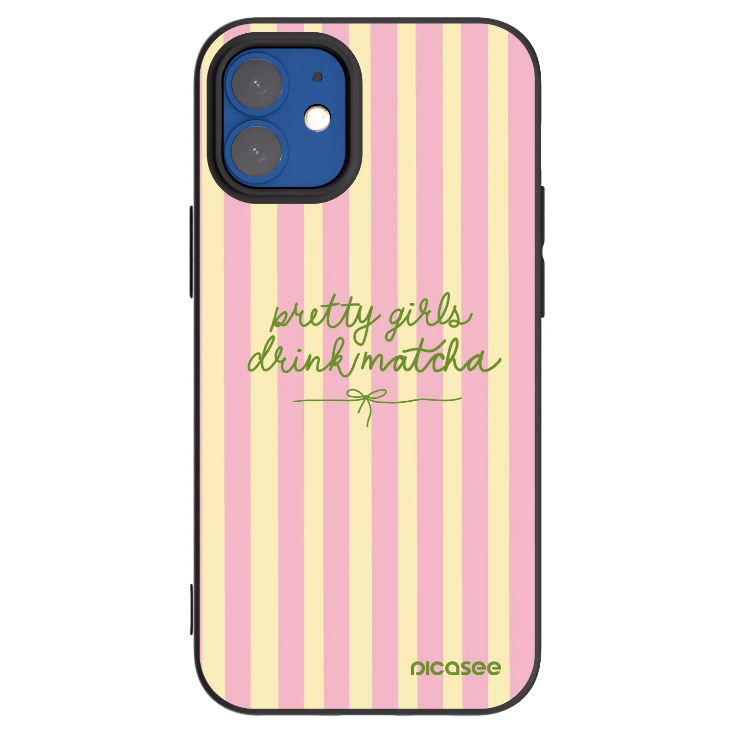 Picasee Apple iPhone 12 mini Hülle - Schwarzes Silikon - Pretty matcha
