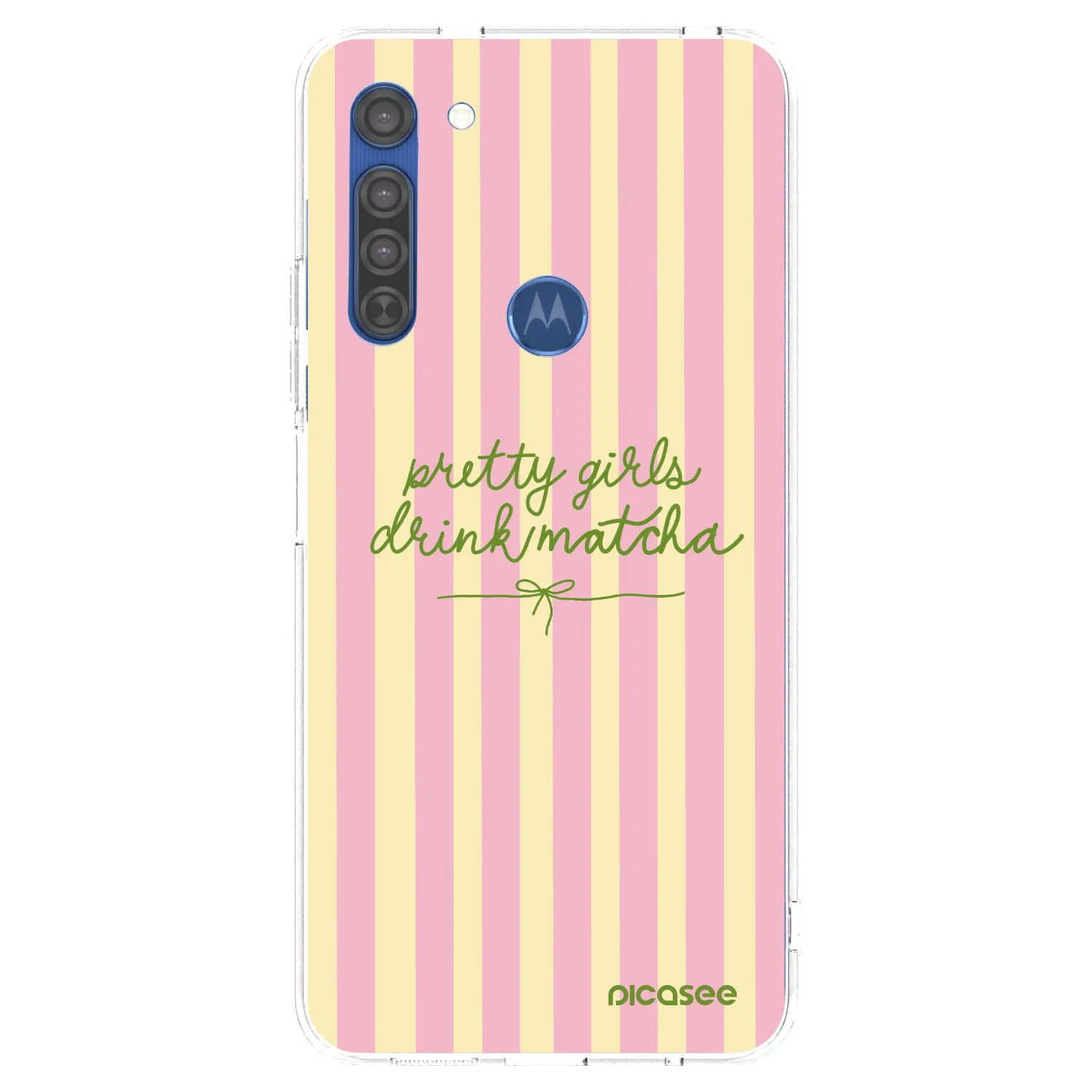 Picasee Motorola Moto G8 Hülle - Transparentes Silikon - Pretty matcha