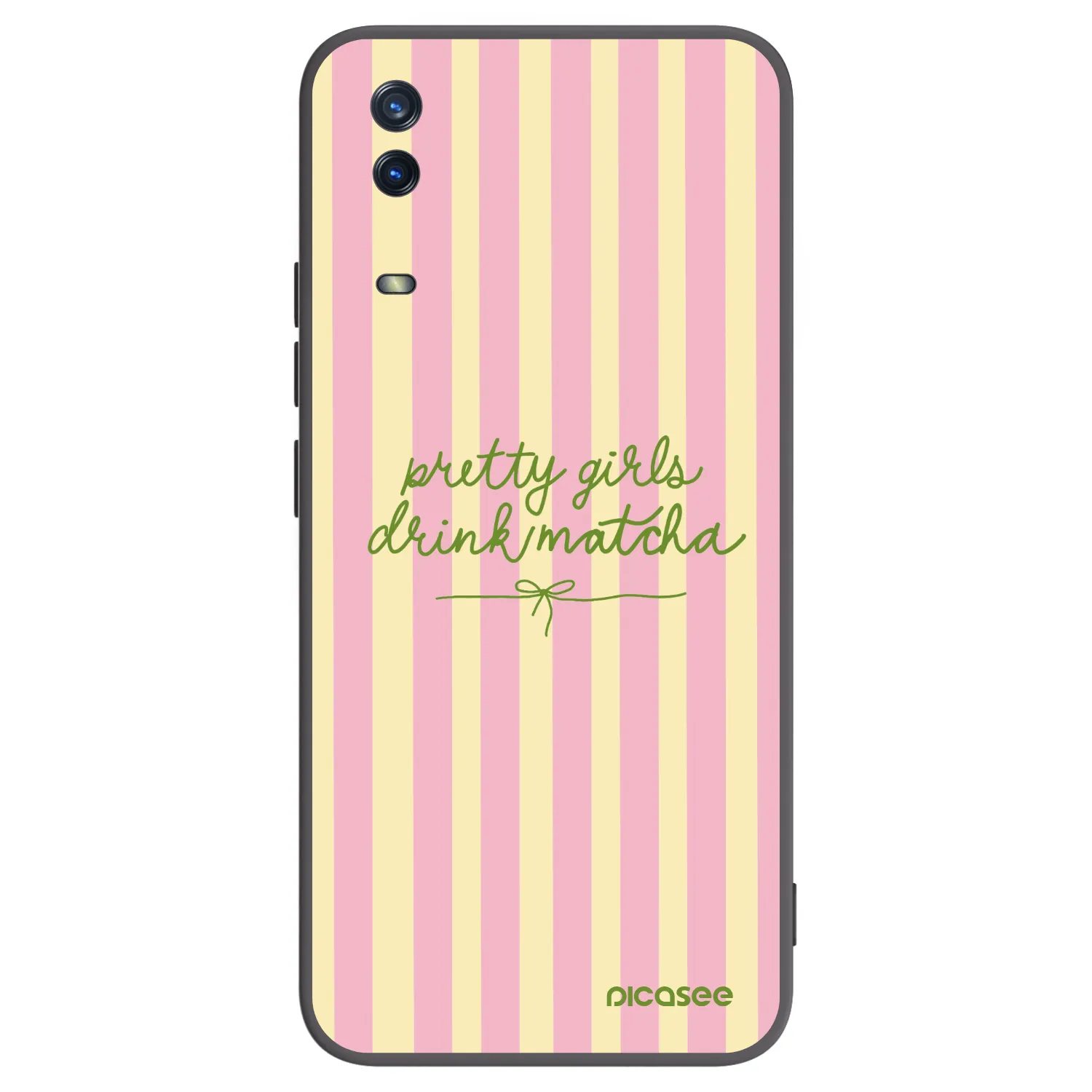 Picasee Vivo Y11s Hülle - Schwarzes Silikon - Pretty matcha
