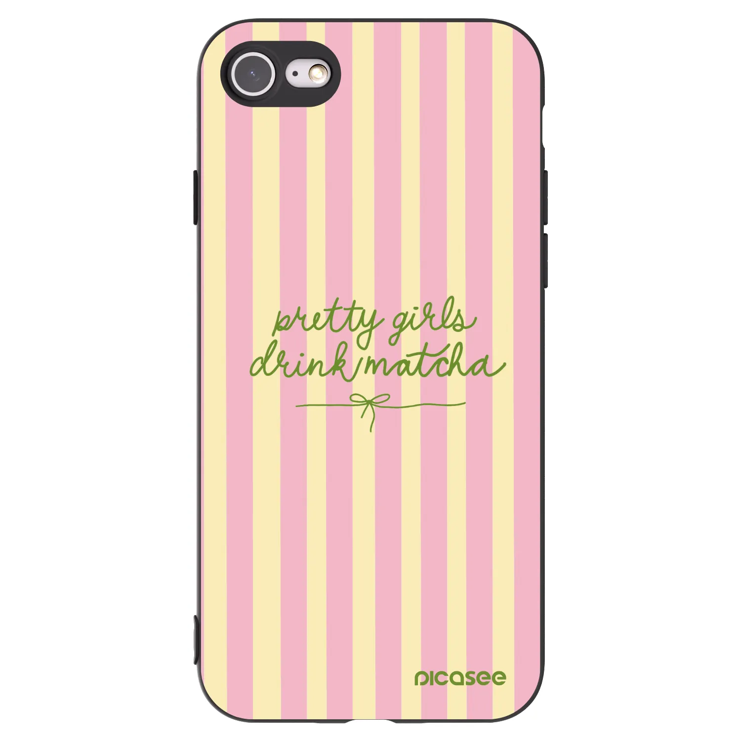 Picasee Apple iPhone SE 2022 Hülle - Schwarzes Silikon - Pretty matcha