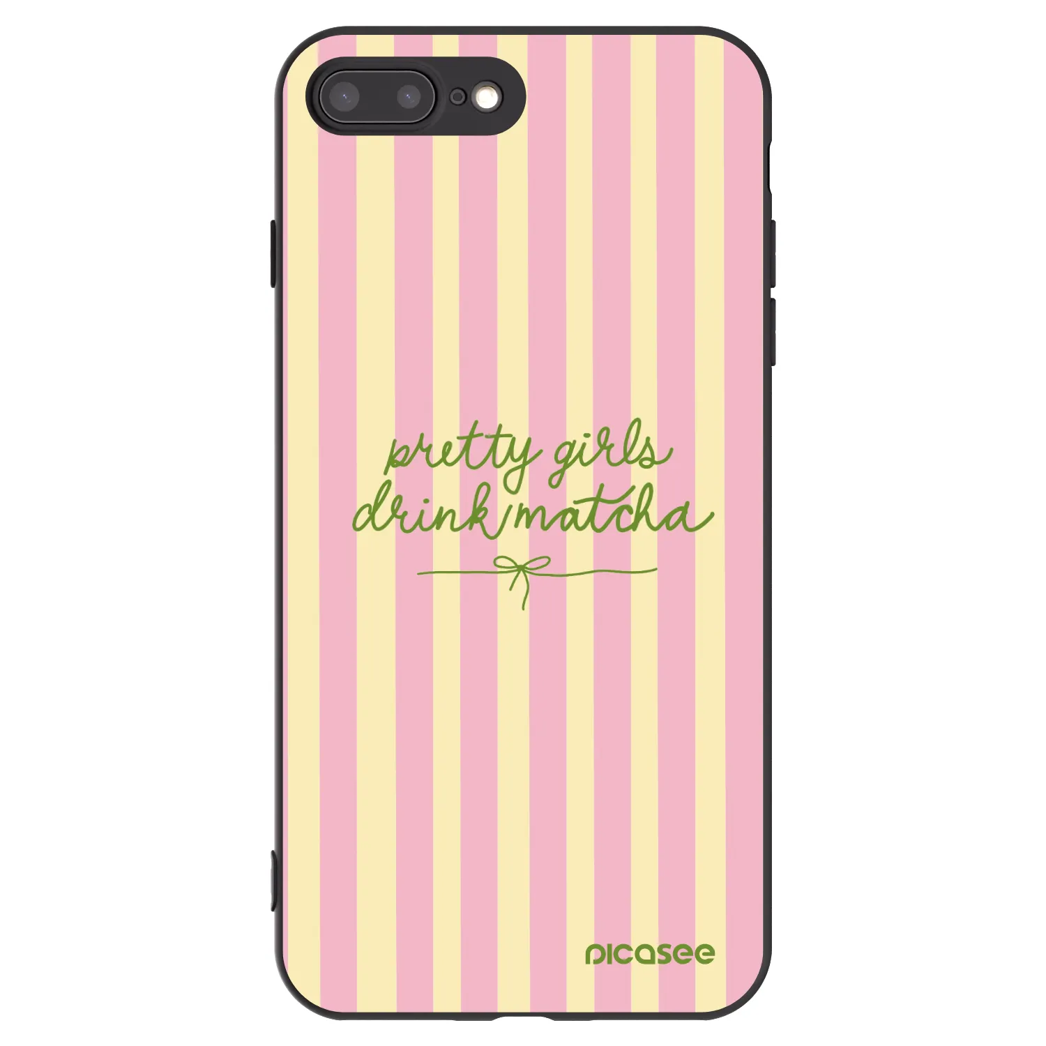 Picasee Apple iPhone 8 Plus Hülle - Schwarzes Silikon - Pretty matcha