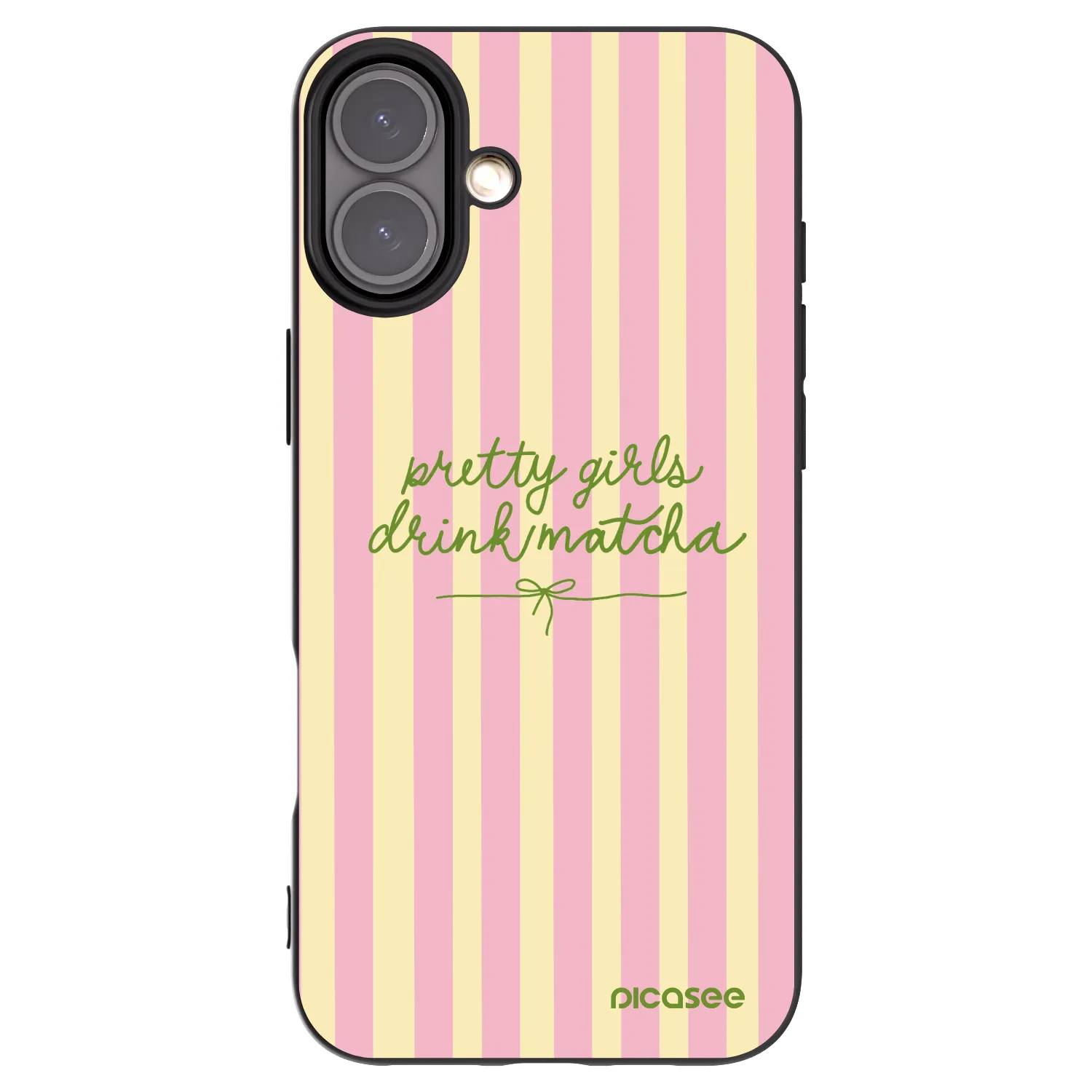Picasee Apple iPhone 16 Plus Hülle - Schwarzes Silikon - Pretty matcha