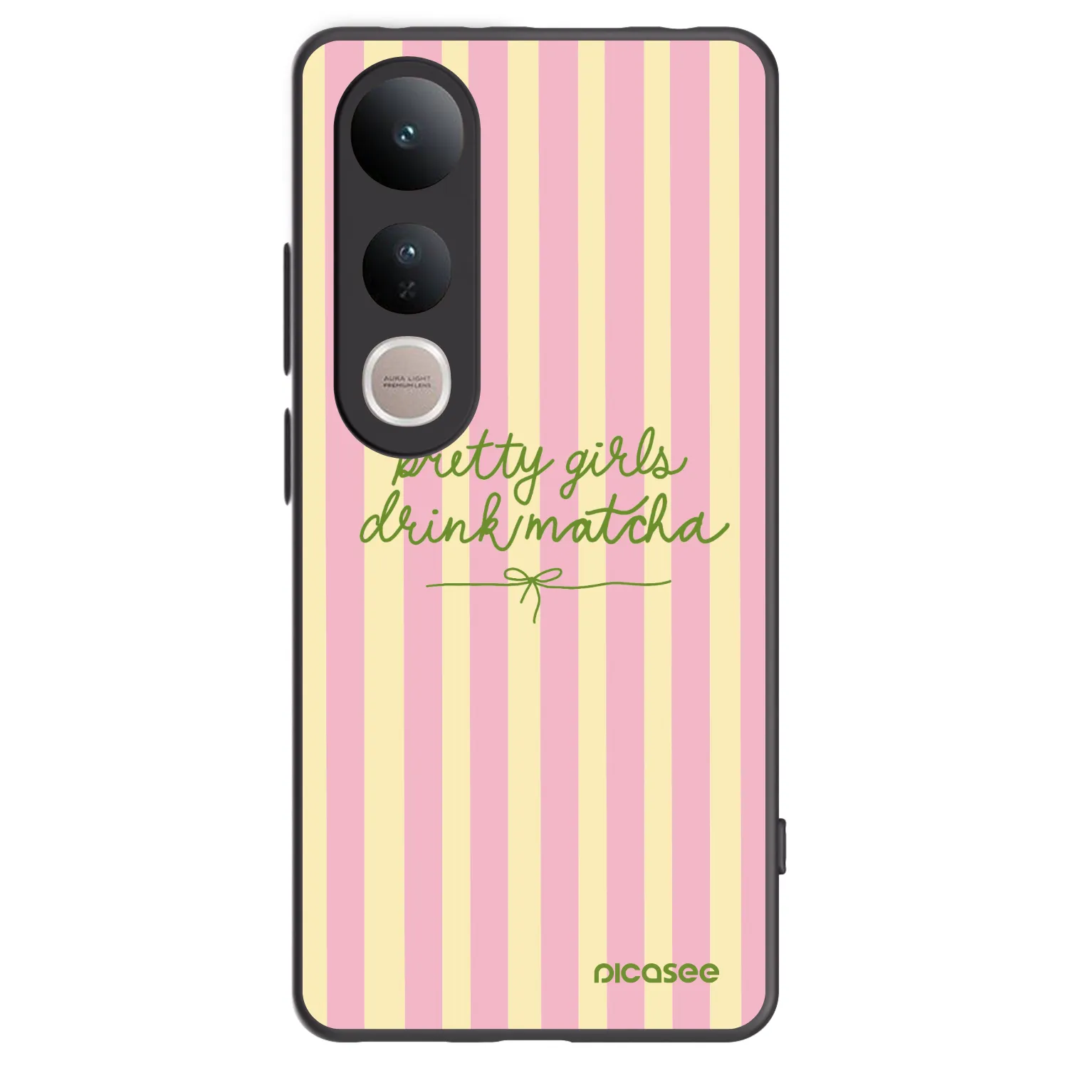 Picasee Vivo V50 Lite 5G Hülle - Schwarzes Silikon - Pretty matcha
