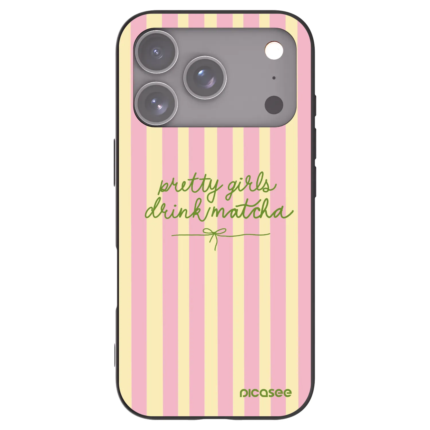 Picasee Apple iPhone 17 Pro Hülle - Schwarzes Silikon - Pretty matcha