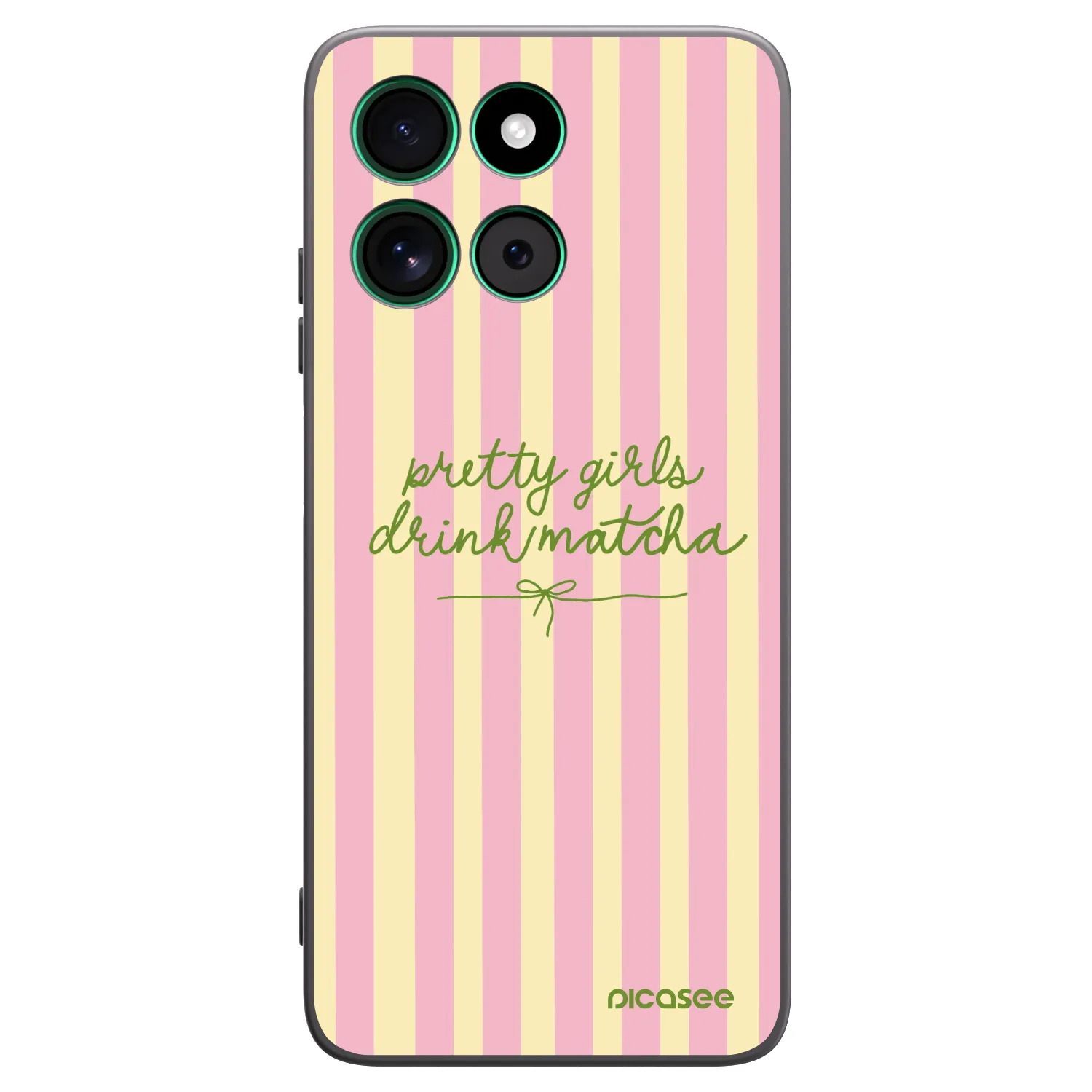 Picasee Motorola Moto G57 Power Hülle - Schwarzes Silikon - Pretty matcha