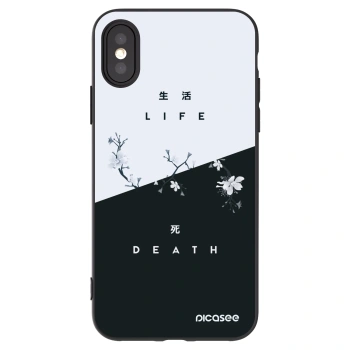 Picasee Apple iPhone X/XS Hülle - Schwarzes Silikon - Lebendig - Tot