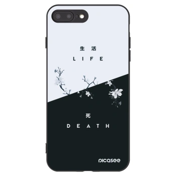 Picasee Apple iPhone 8 Plus Hülle - Schwarzes Silikon - Lebendig - Tot