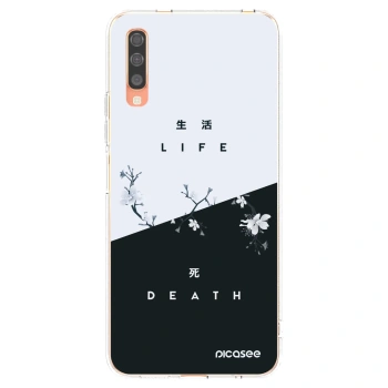 Picasee Samsung Galaxy A70 A705F Hülle - Transparentes Silikon - Lebendig - Tot