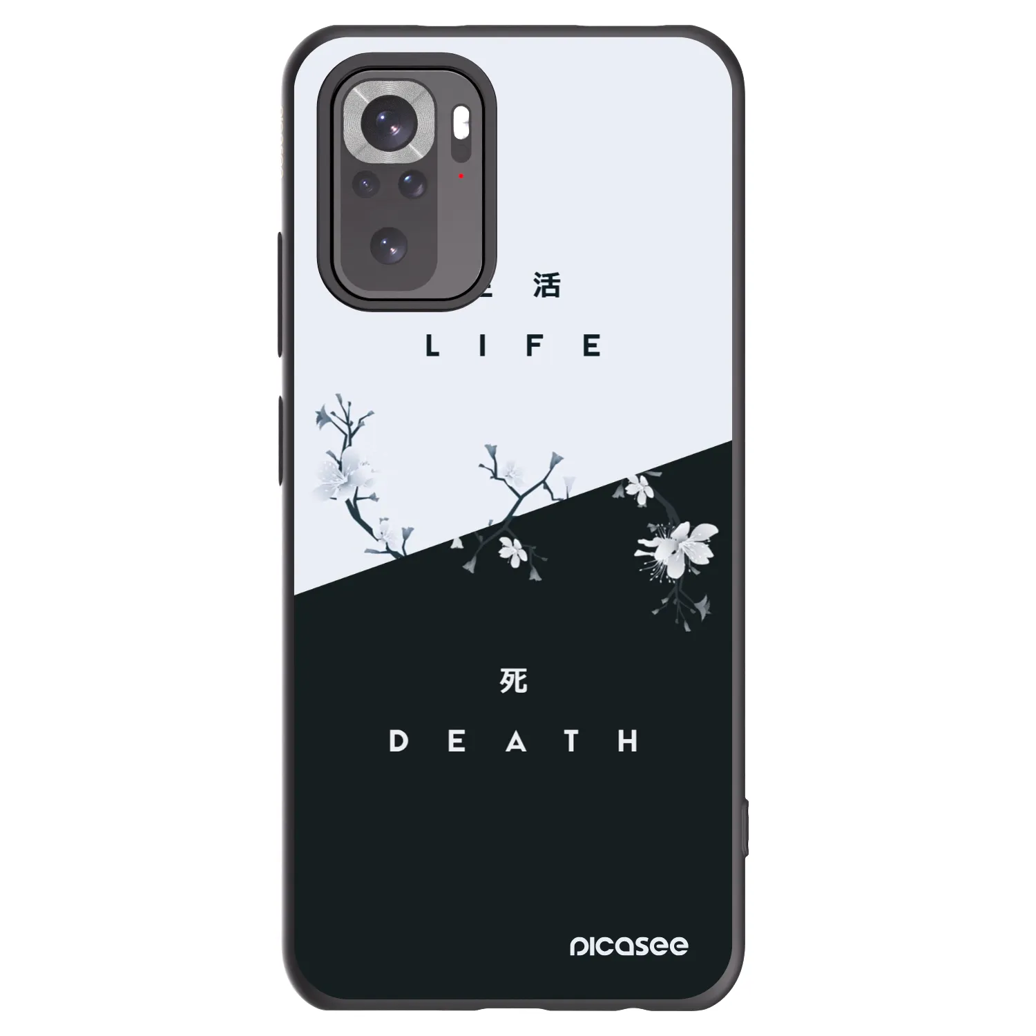 Picasee Xiaomi Redmi Note 10 Hülle - Schwarzes Silikon - Lebendig - Tot