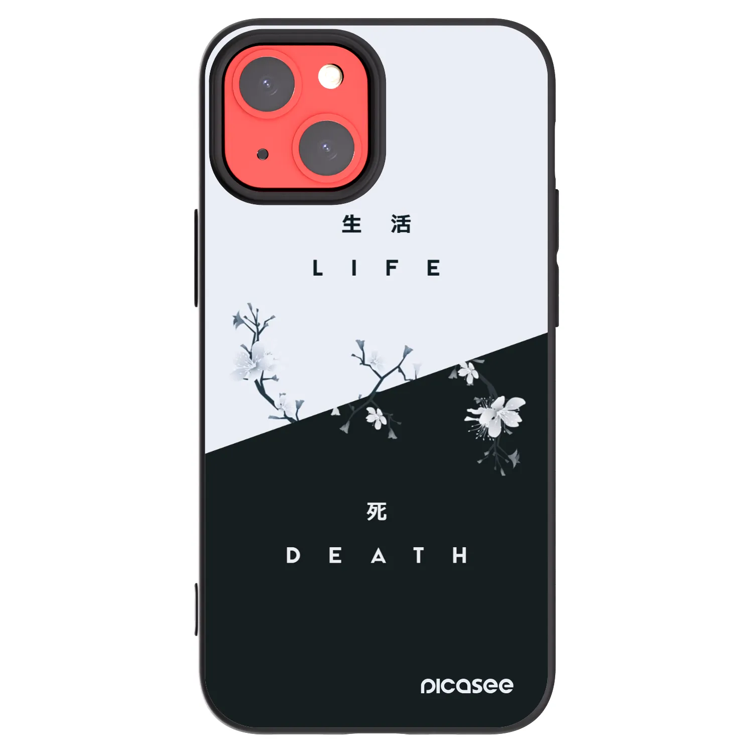 Picasee Apple iPhone 13 mini Hülle - Schwarzes Silikon - Lebendig - Tot