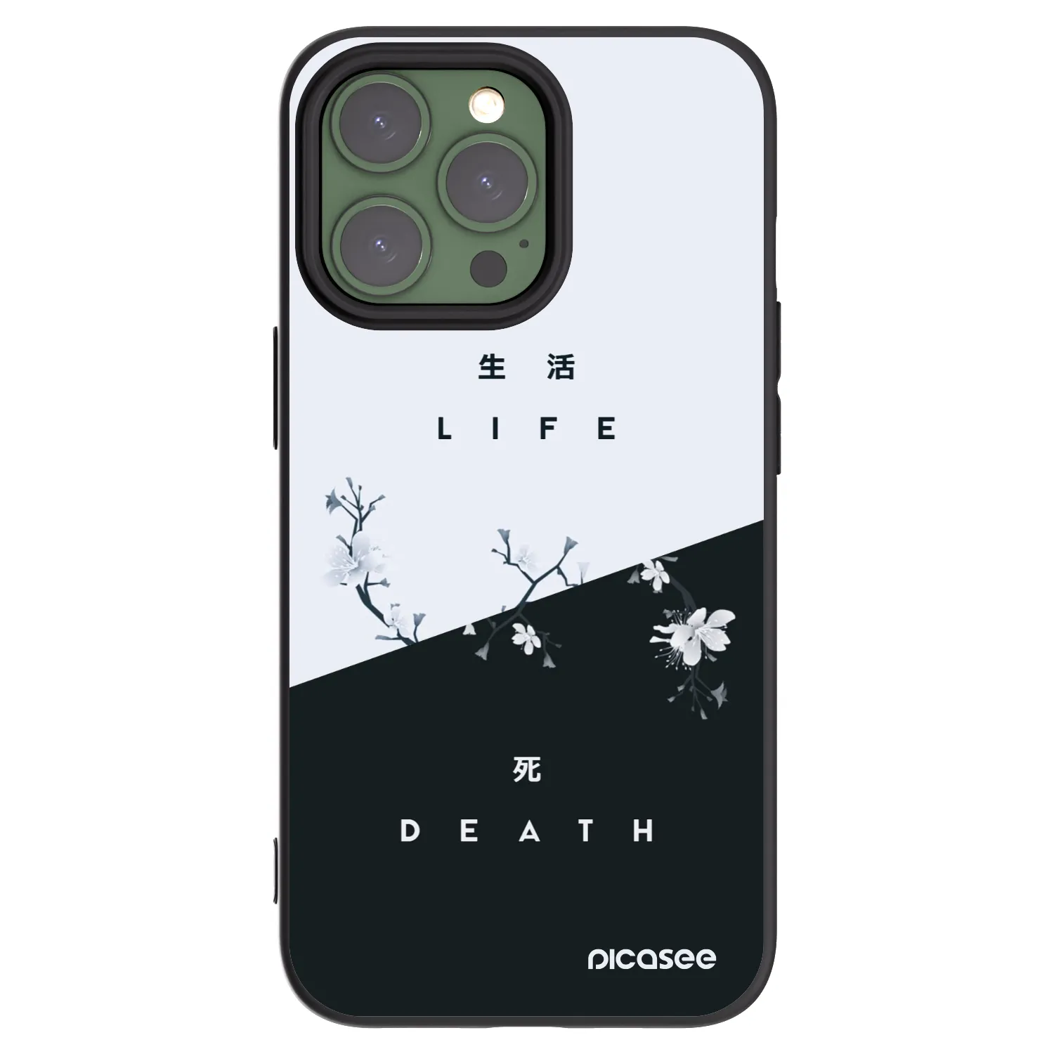 Picasee Apple iPhone 13 Pro Hülle - Schwarzes Silikon - Lebendig - Tot