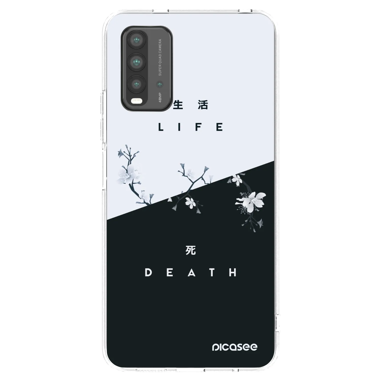 Picasee Xiaomi Redmi 9T Hülle - Schwarzes Silikon - Lebendig - Tot