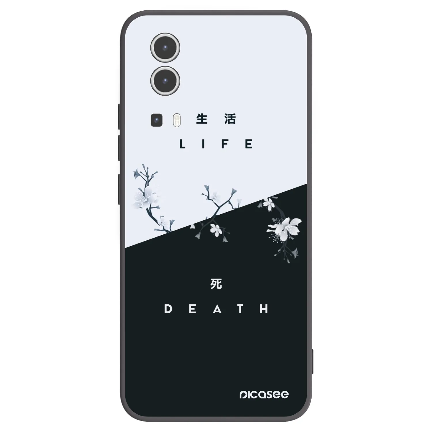 Picasee Vivo Y72 5G Hülle - Schwarzes Silikon - Lebendig - Tot