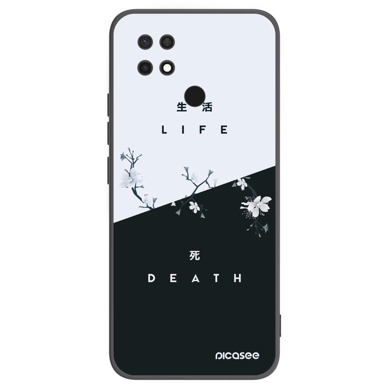 Picasee Xiaomi Redmi 10C Hülle - Schwarzes Silikon - Lebendig - Tot