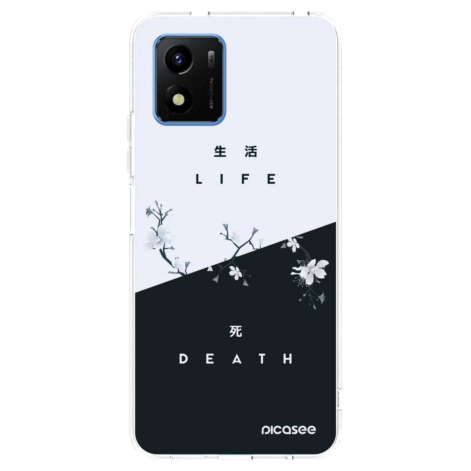 Picasee Vivo Y01 Hülle - Transparentes Silikon - Lebendig - Tot