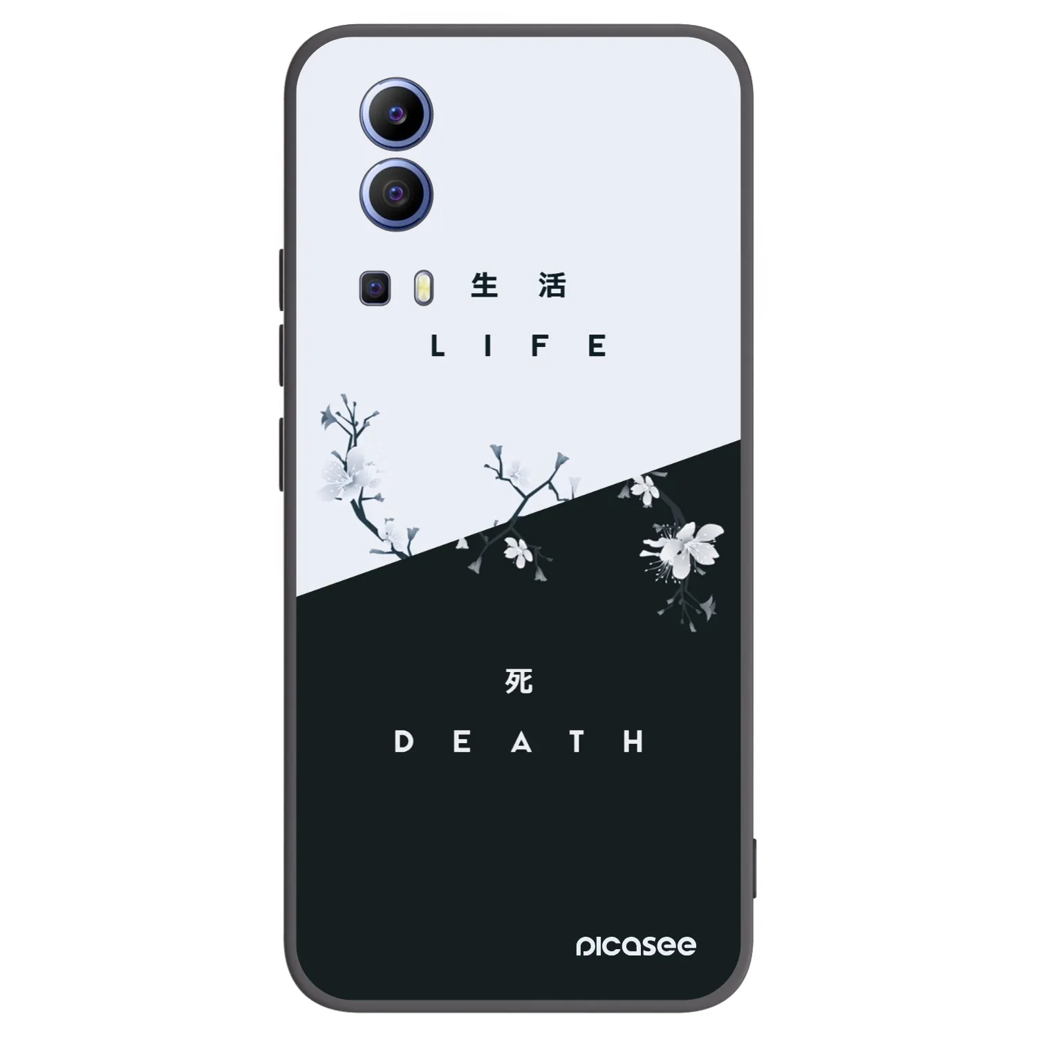 Picasee Vivo Y52 5G Hülle - Schwarzes Silikon - Lebendig - Tot