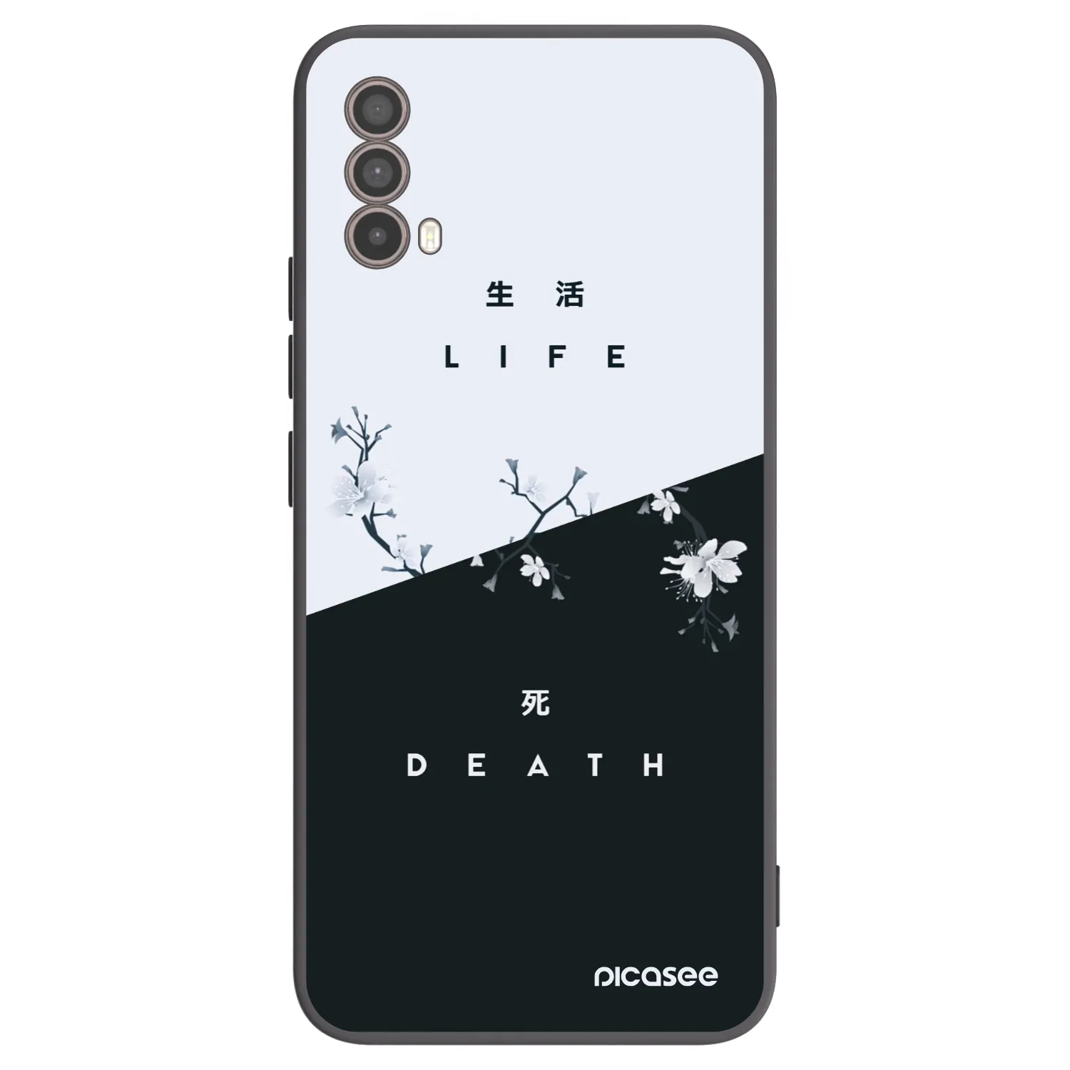 Picasee Motorola Moto E40 Hülle - Schwarzes Silikon - Lebendig - Tot