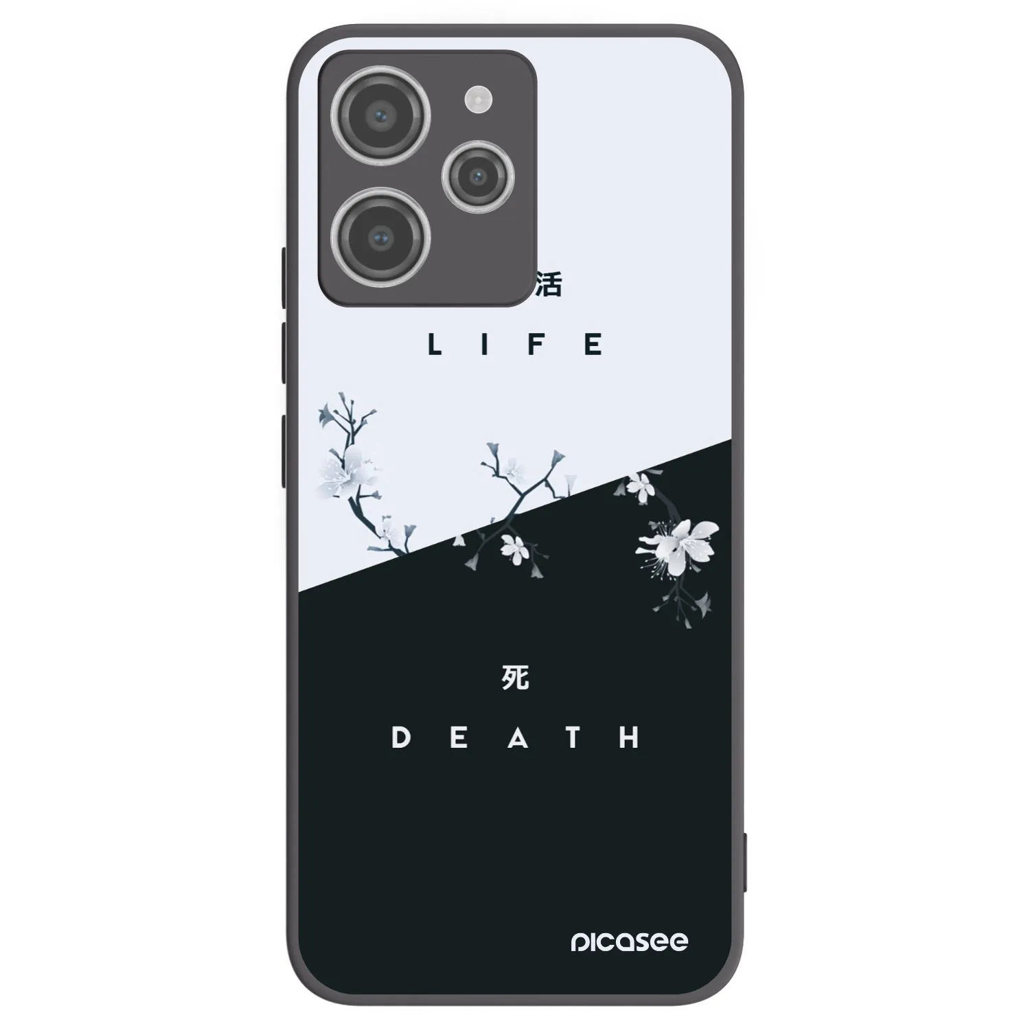 Picasee Xiaomi Redmi 12 4G Hülle - Schwarzes Silikon - Lebendig - Tot