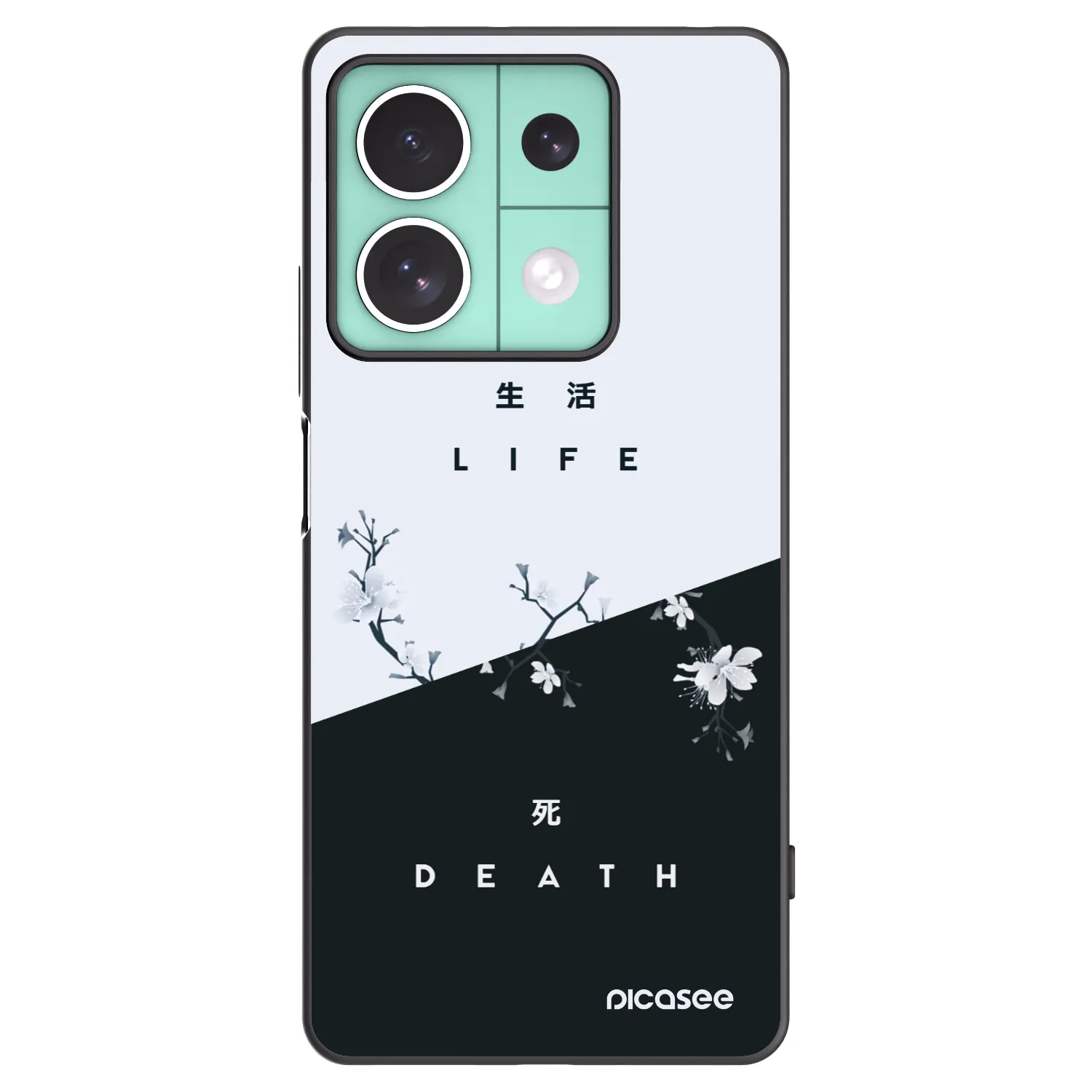 Picasee Xiaomi Redmi Note 13 5G Hülle - Schwarzes Silikon - Lebendig - Tot