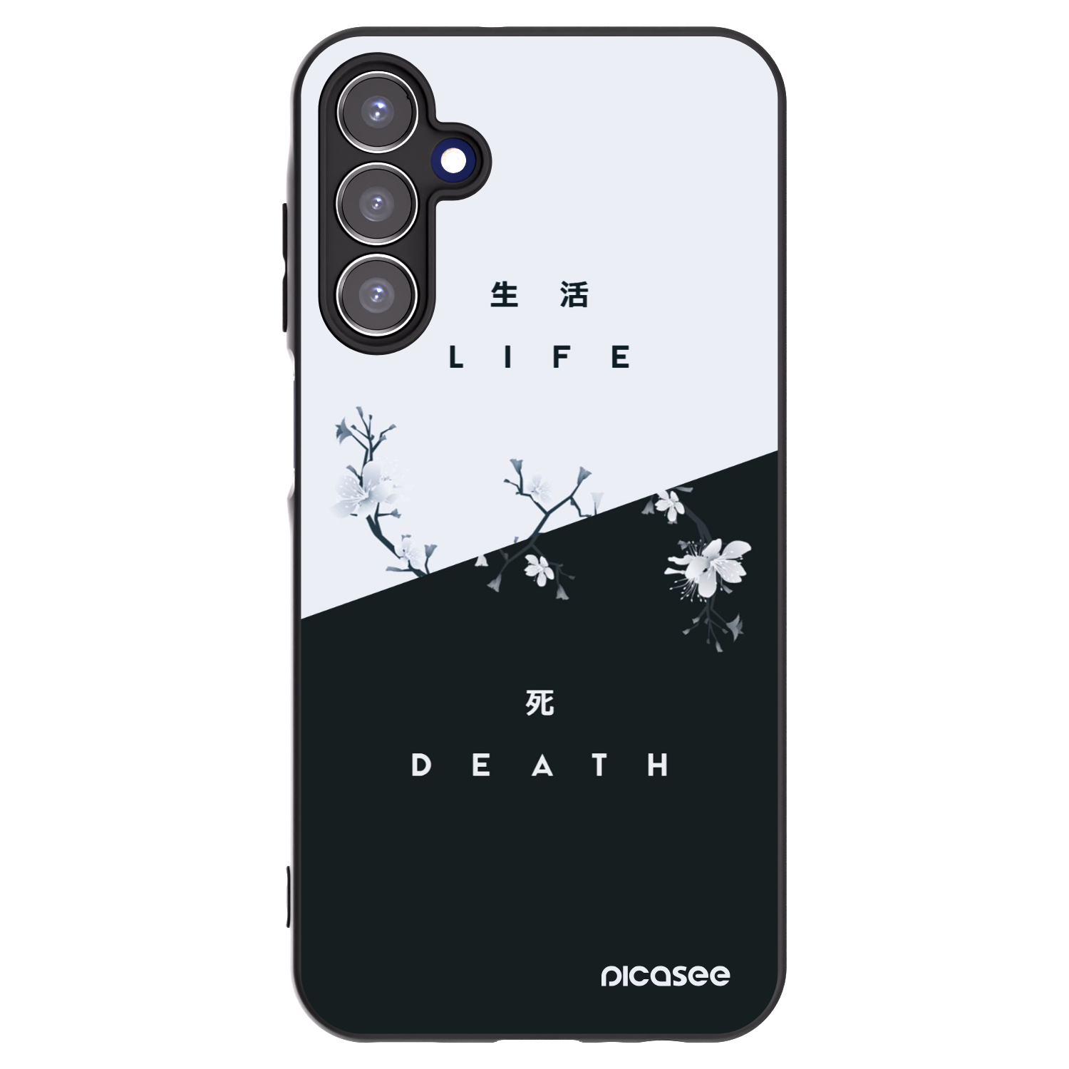 Picasee Samsung Galaxy A15 A155F 4G Hülle - Schwarzes Silikon - Lebendig - Tot