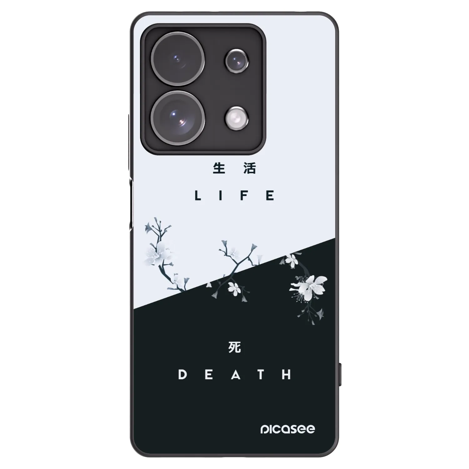 Picasee Xiaomi Redmi Note 13 Pro 4G Hülle - Schwarzes Silikon - Lebendig - Tot