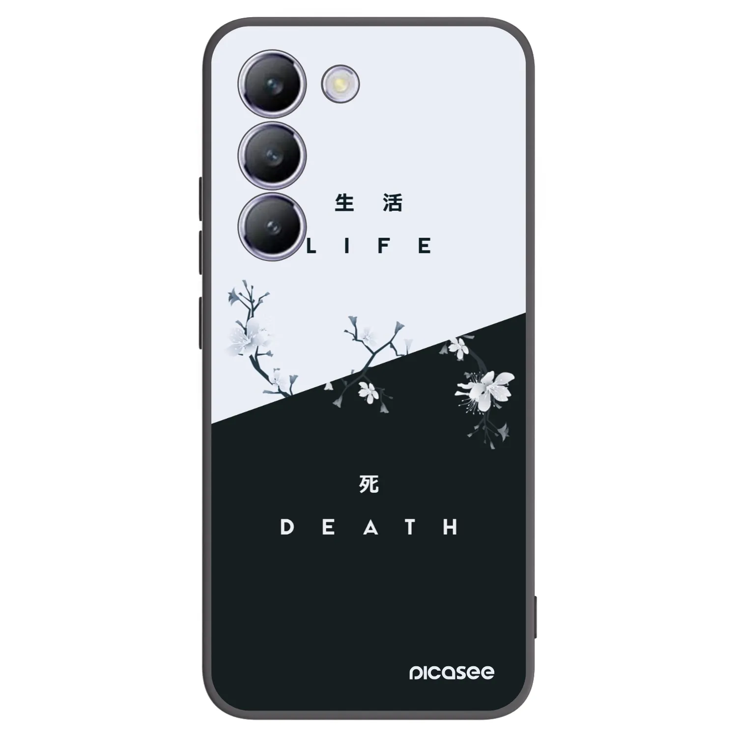 Picasee Vivo V40 SE 5G Hülle - Schwarzes Silikon - Lebendig - Tot