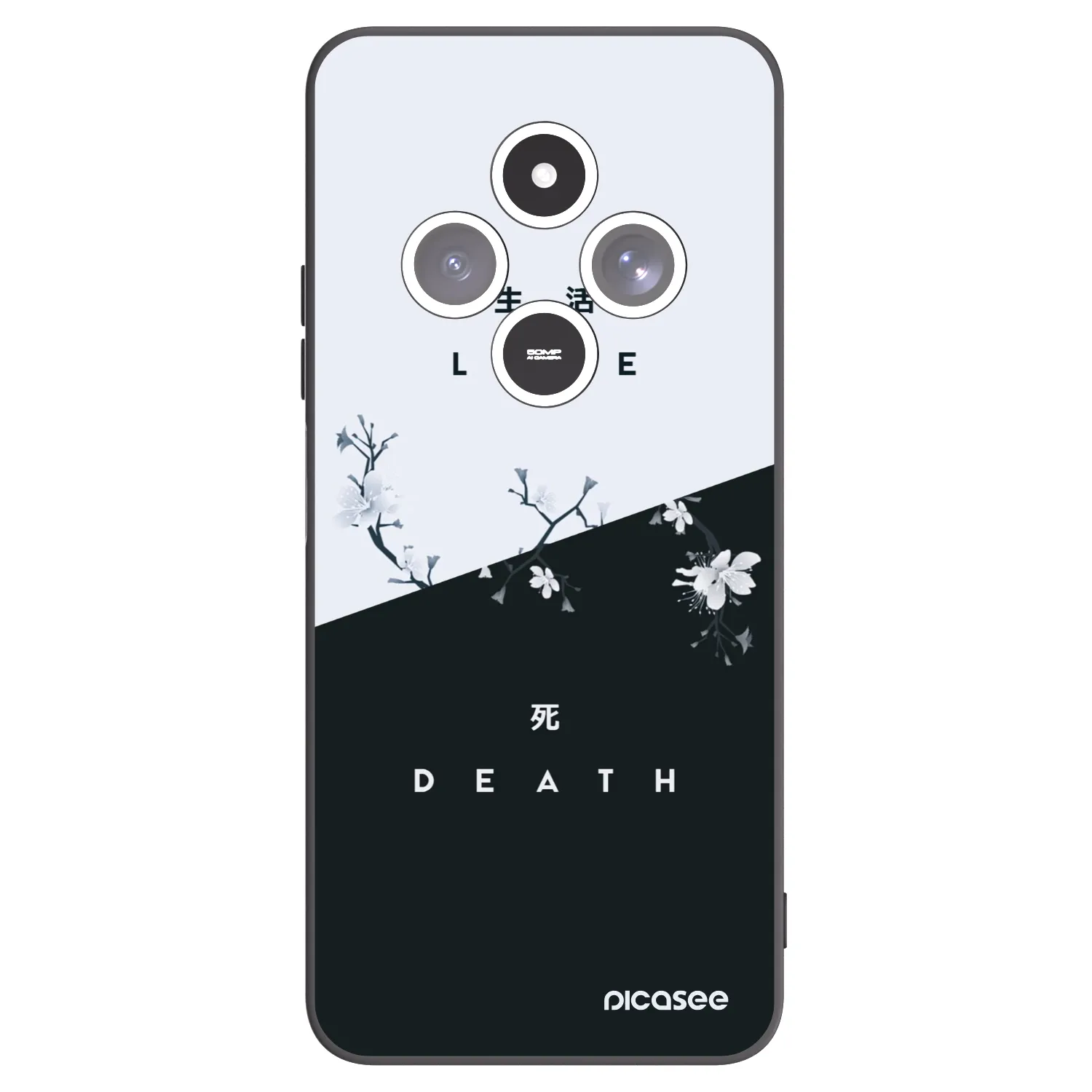 Picasee Xiaomi Redmi 14C Hülle - Schwarzes Silikon - Lebendig - Tot