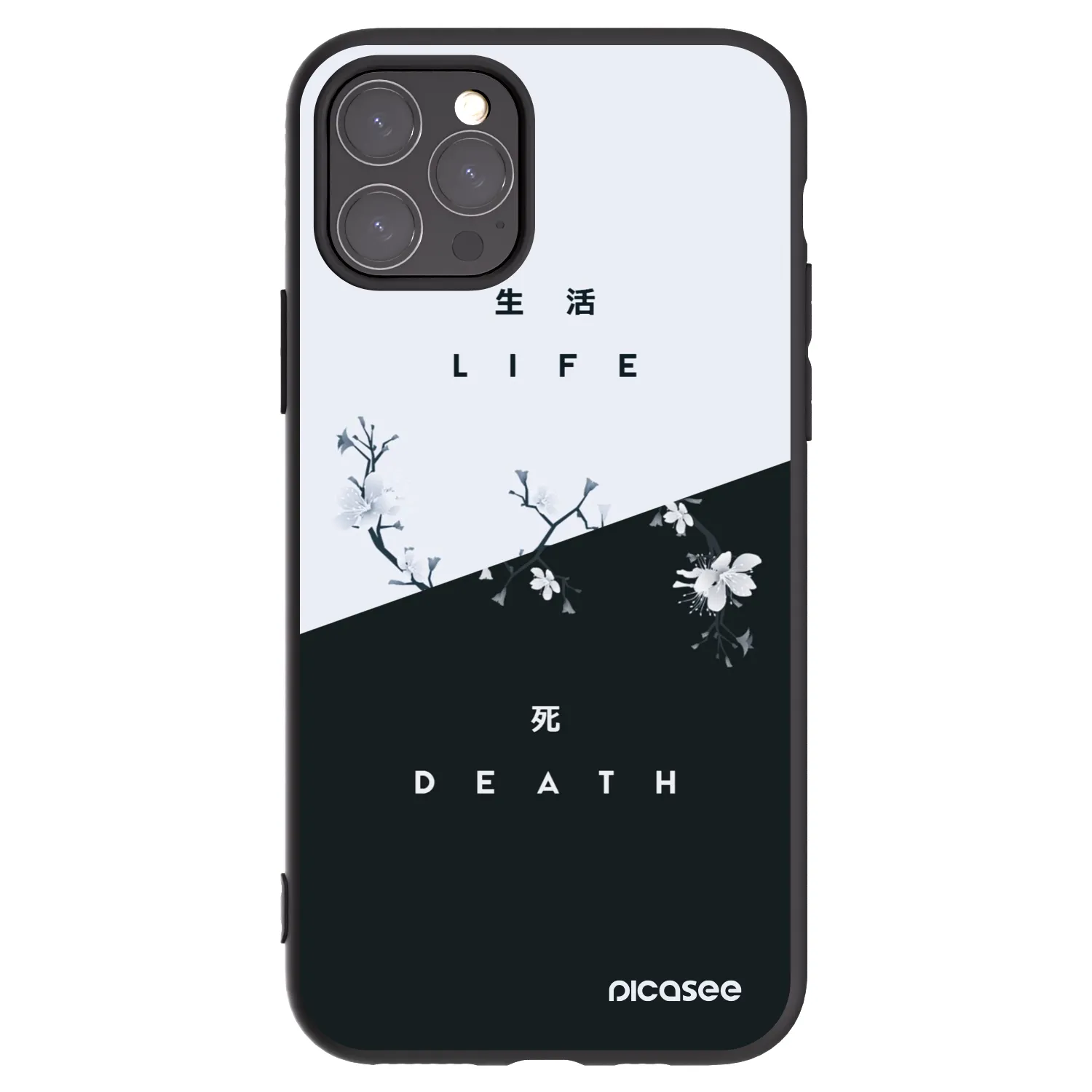 Picasee Apple iPhone 11 Pro Hülle - Schwarzes Silikon - Lebendig - Tot