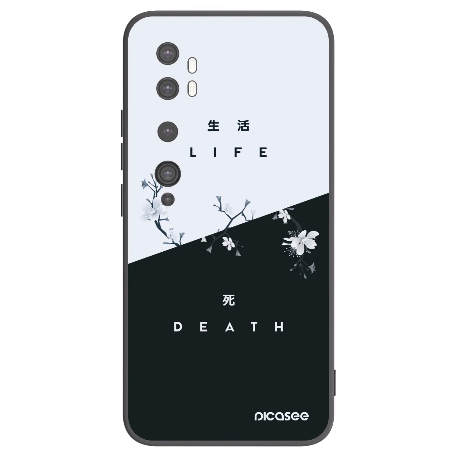 Picasee Xiaomi Mi Note 10 (Pro) Hülle - Schwarzes Silikon - Lebendig - Tot