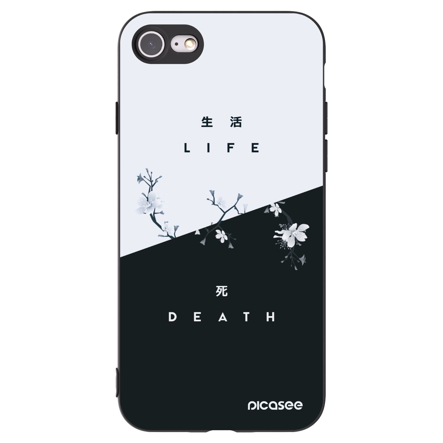 Picasee Apple iPhone SE 2020 Hülle - Schwarzes Silikon - Lebendig - Tot