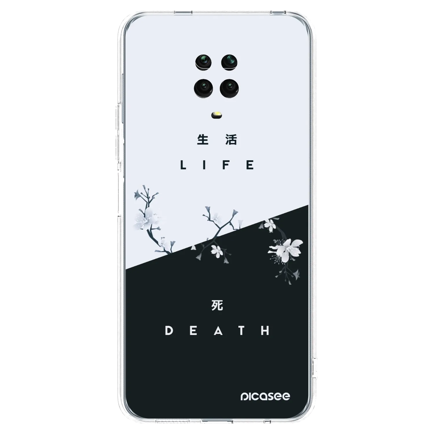 Picasee Xiaomi Redmi Note 9S Hülle - Transparentes Silikon - Lebendig - Tot