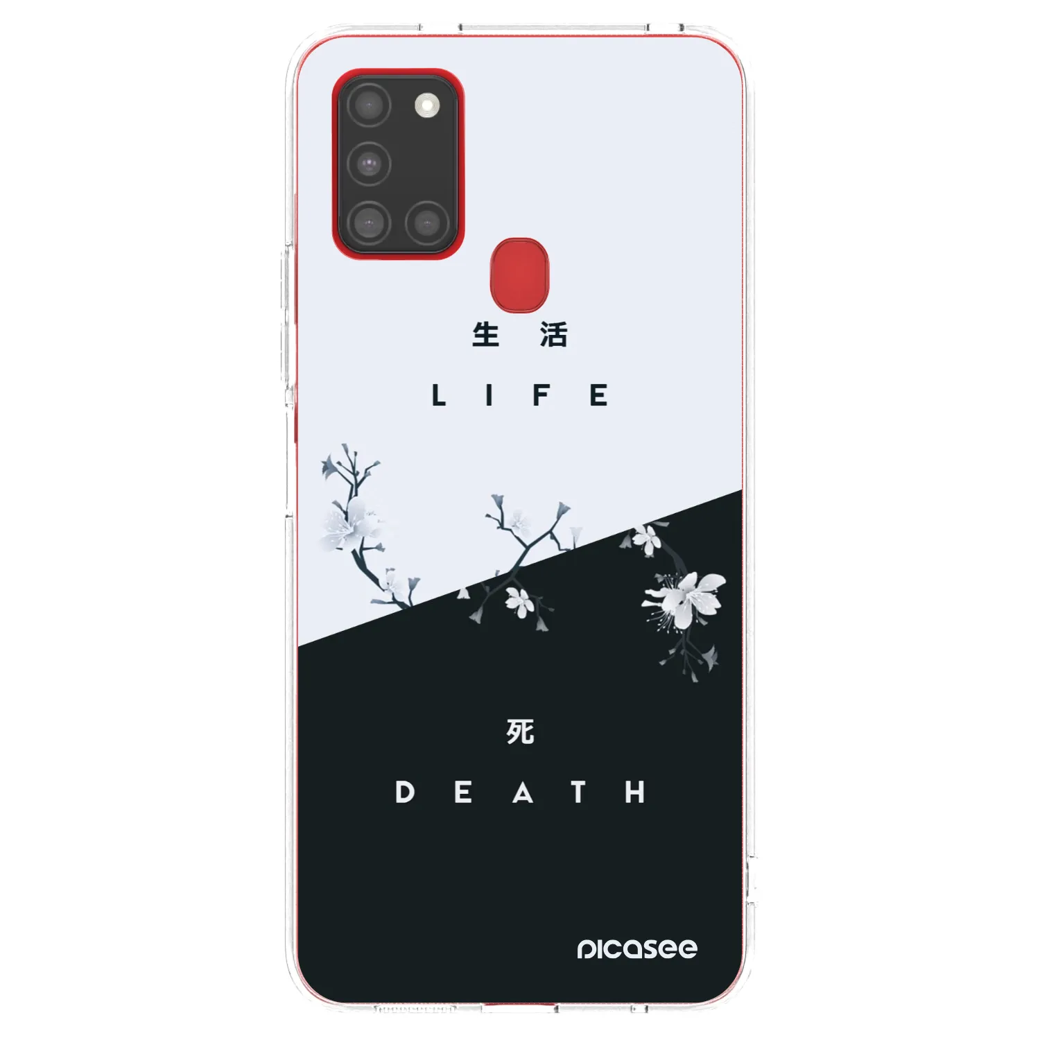 Picasee Samsung Galaxy A21s Hülle - Transparentes Silikon - Lebendig - Tot