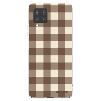 Picasee Samsung Galaxy A42 A426B Hülle - Transparentes Silikon - Brown grid