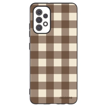 Picasee Samsung Galaxy A32 5G A326B Hülle - Schwarzes Silikon - Brown grid