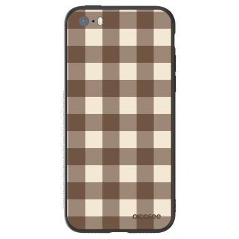 Hülle für Apple iPhone 5/5S/SE - Brown grid