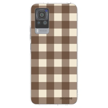 Picasee Vivo X60 Pro 5G Hülle - Transparentes Silikon - Brown grid