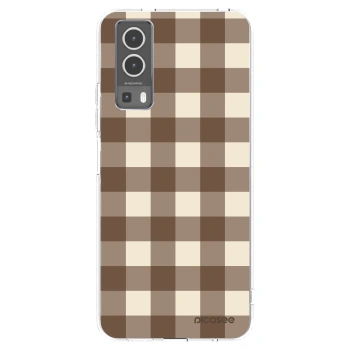 Picasee Vivo Y72 5G Hülle - Transparentes Silikon - Brown grid